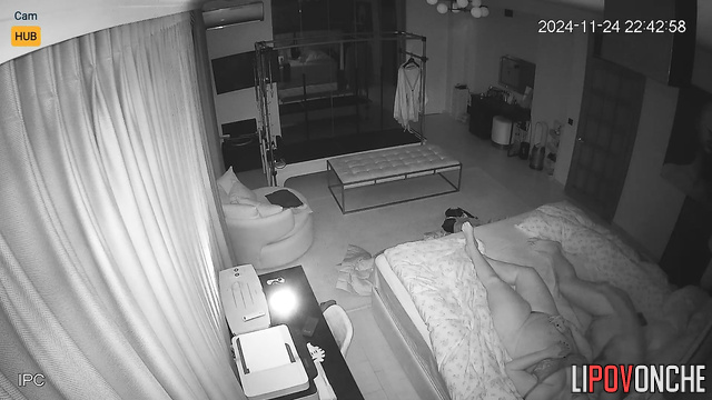 Tender night in the bedroom fixed on a secret cam