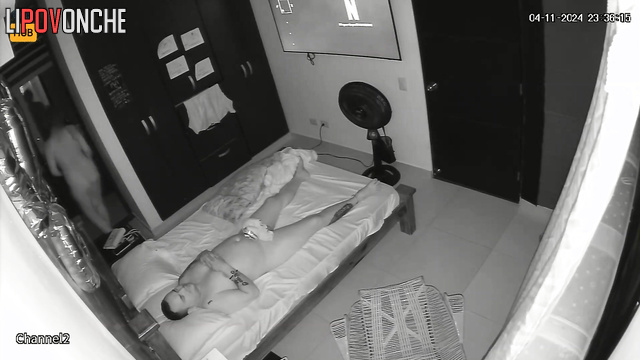 Hidden cam reveals couple’s steamy moment in bed