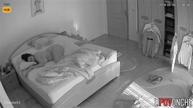 Big beauty woman relaxing after amazing sex, cool tape