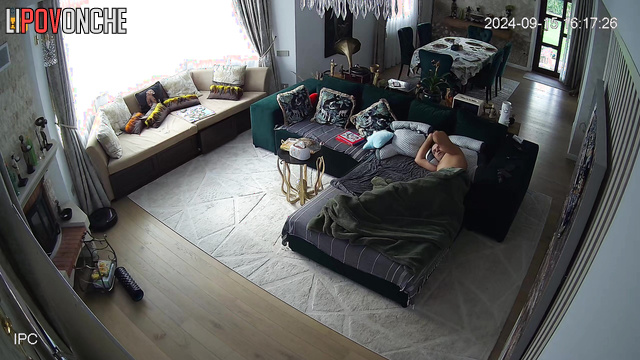 She climbed under the blanket with him and began to give pleasure
