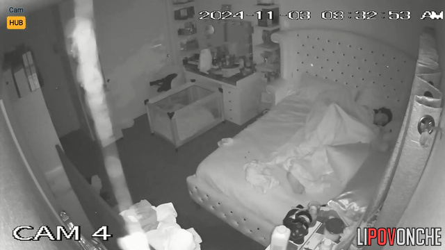 Bedroom sex tape - hot long-haired lady saddled a cock