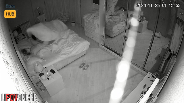 Mirror watching their oral love (night sex tape)