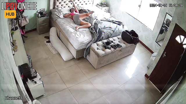 Couple enjoying their holiday on the hotel room