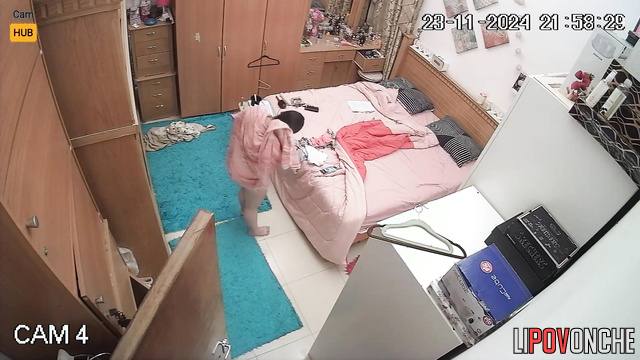 See how good her boobs are looking while she gets undressed (solo hidden cam video)