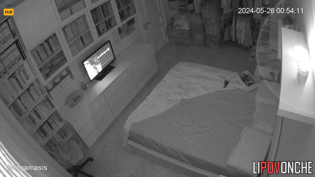 Couple playing hot games with masks at midnight