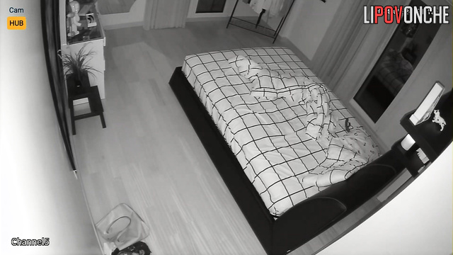 Lonely pretty girl masturbating after awakening