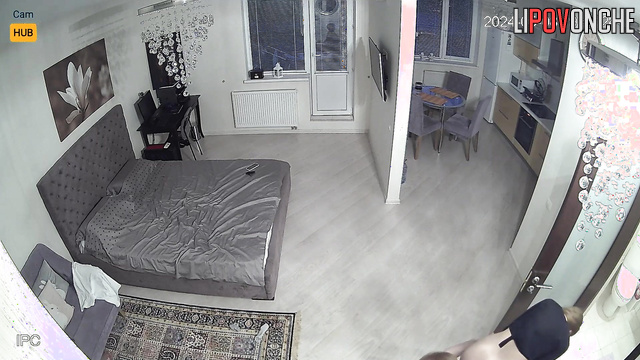 Young russian couple doing what they love in the absence of parents