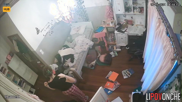 Beauty changing clothes and preparing for a date