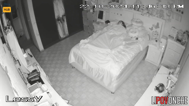 Single lady masturbating in her cute pink room right now