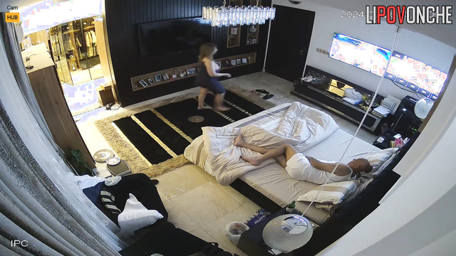 Couple enjoying tender prelude with kisses and teases