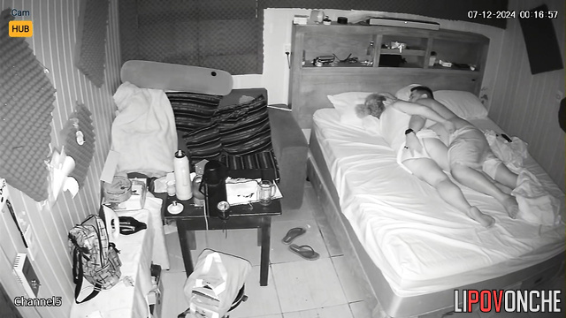 Chubby lovers enjoying each other on the bed right now