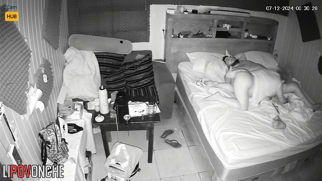 Chubby lovers enjoying each other on the bed right now