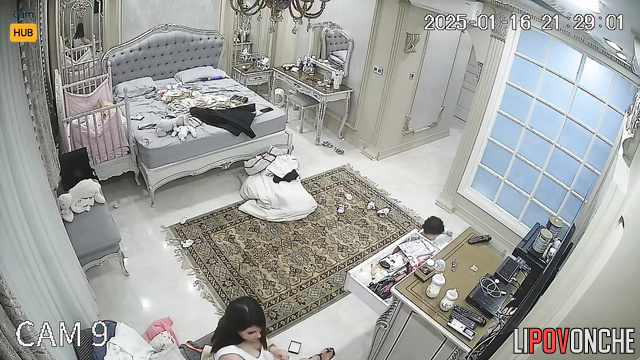 Couple dressing on business appointment in their huge bedroom