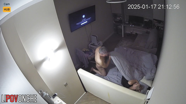 Mature gray-haired lover pleasing her sweet right now