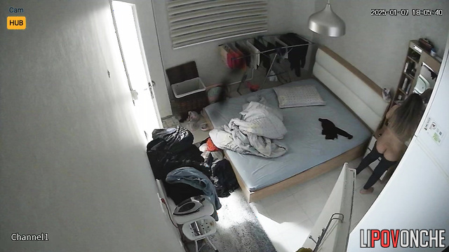 She wiped cum from her body and bed after cool sex