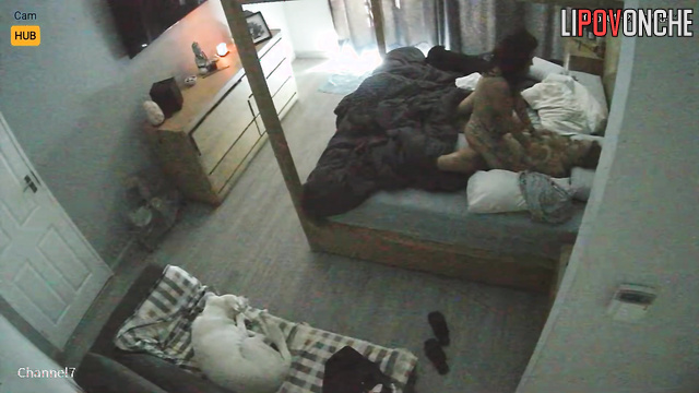 Hot sex scenes in the bedroom after boring day in the office
