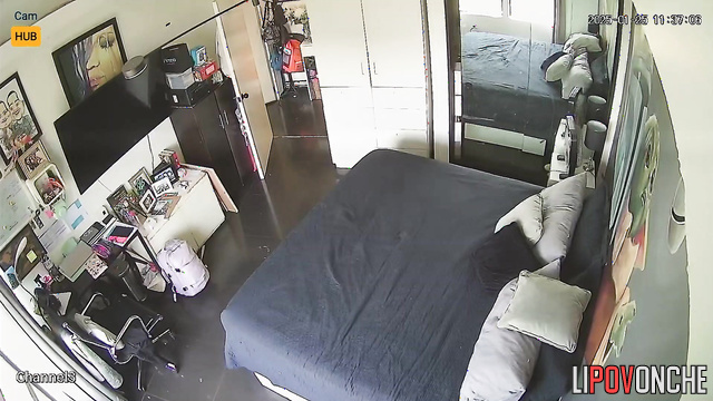 Boyfriend kissing her legs right now - hidden bedroom tape