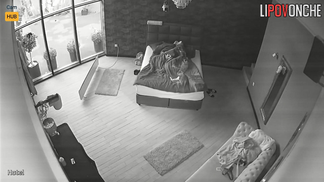 Passionate love in the hotel under the blanket, watch now