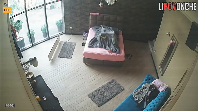 Passionate love in the hotel under the blanket, watch now