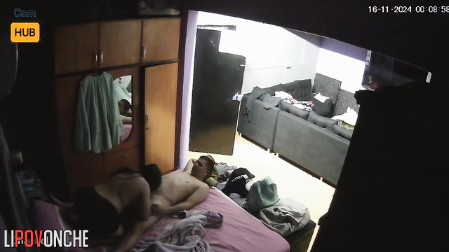 Chubby long-haired brunette sucked her boyfriend's cock for a quality massage