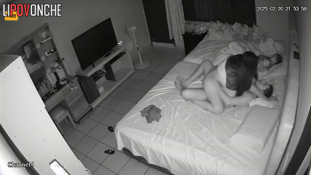 Bolivian couple secretly fuck while their daughter tries to sleep.