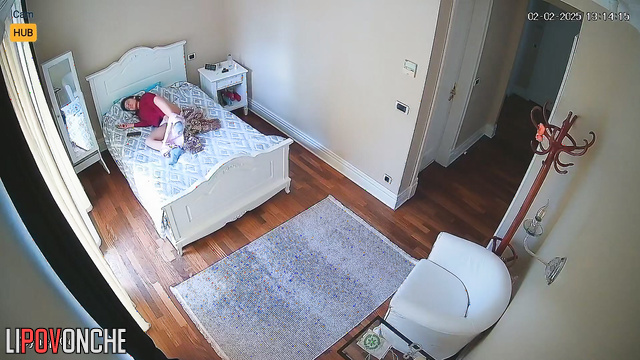 Hidden camera filmed a Turkish girl hotly masturbating while lying on her side.