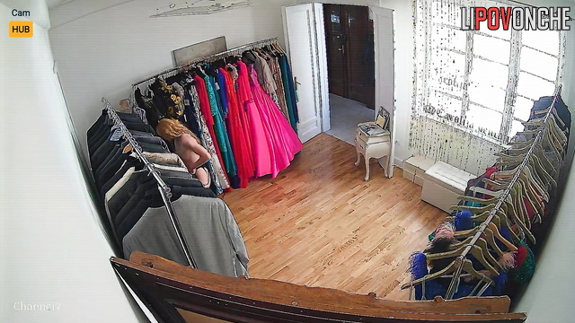Serbian actress with small boobs changing clothes in the fitting room