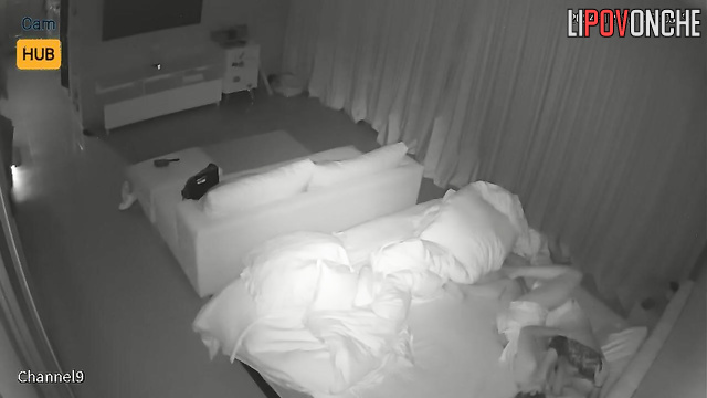 Naughty and young couple don't go for a sleep if they didn't fuck