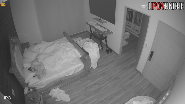The sleepy, skinny beauty was awakened by her fat husband's cock