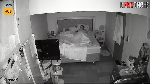 Waking up, an elderly man starts pestering his fat wife to fuck her