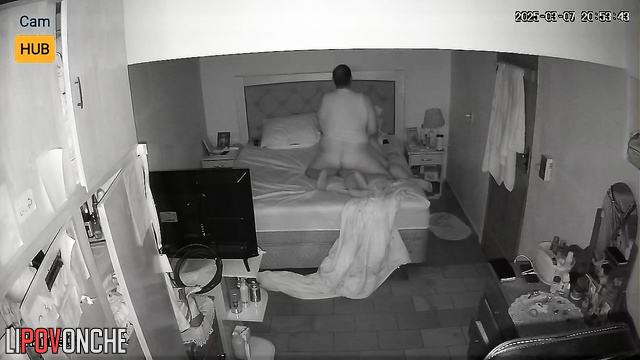 Waking up, an elderly man starts pestering his fat wife to fuck her