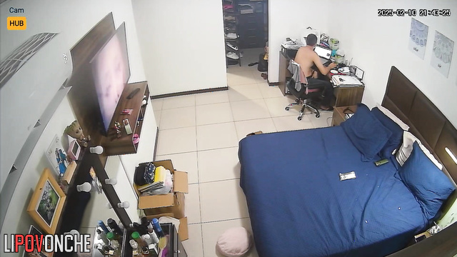 A Bolivian woman with a hairy pussy lay naked in bed, seducing her husband