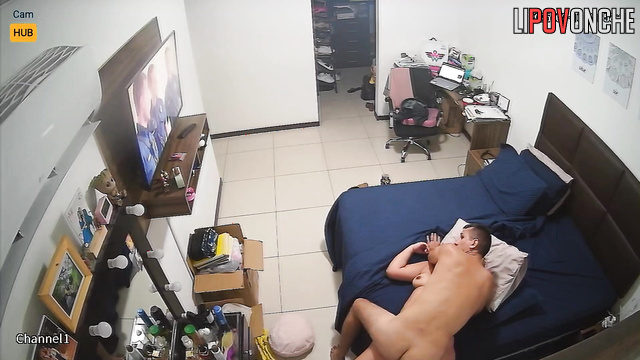 A Bolivian woman with a hairy pussy lay naked in bed, seducing her husband