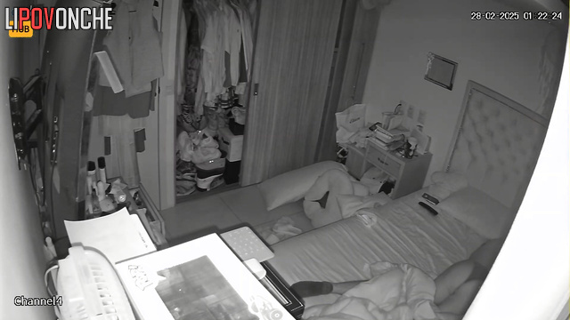 A seductive, slender Mexican woman won't let her husband sleep and sexually harasses him