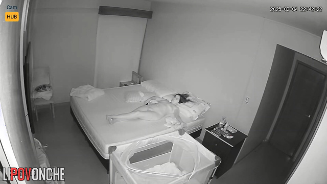 A bald, tattooed man came to his wife from the shower with his panties down
