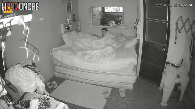 An aroused husband woke up and quickly fucked his sick elderly wife