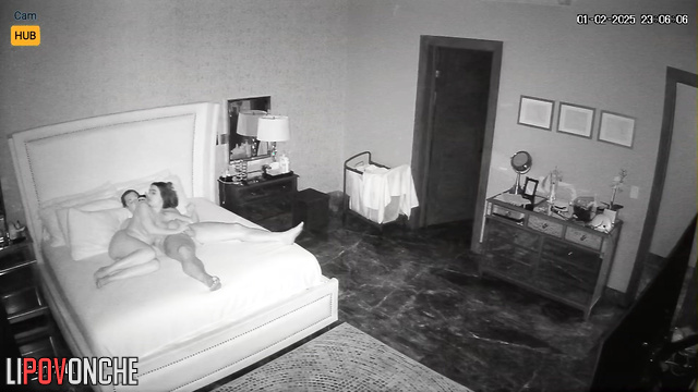 A skinny cutie comes out of the shower and gives her naked husband a gentle blowjob