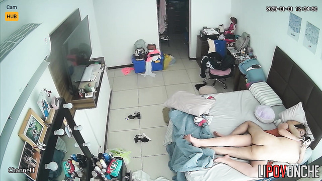 Drunk husband fell asleep right on top of his chubby wife with his cock stuck in her cunt