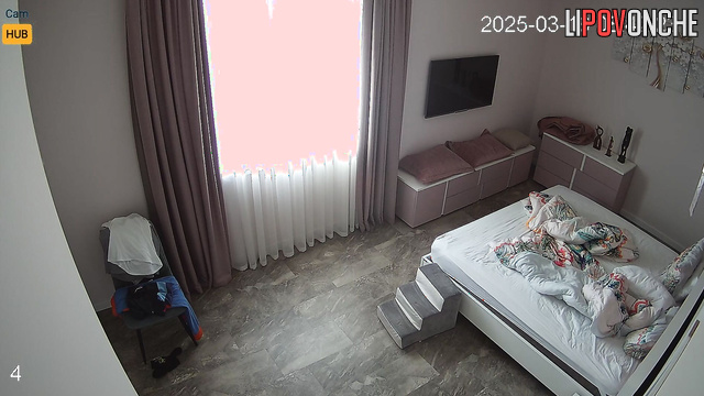 This man is lucky to wake up next to such sexy blonde