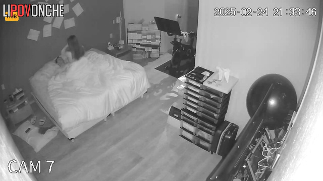 Married couple shows love to each other under the blanket