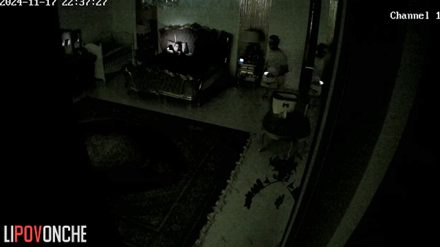 They don't yet know that there is a hidden camera in their bedroom