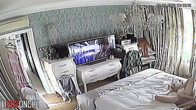 She was aroused by what was happening on TV and she started to masturbate