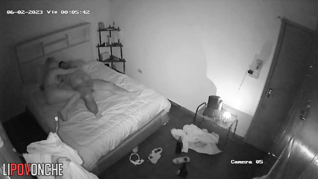 Blowjob and sex in pitch darkness (home spy camera)
