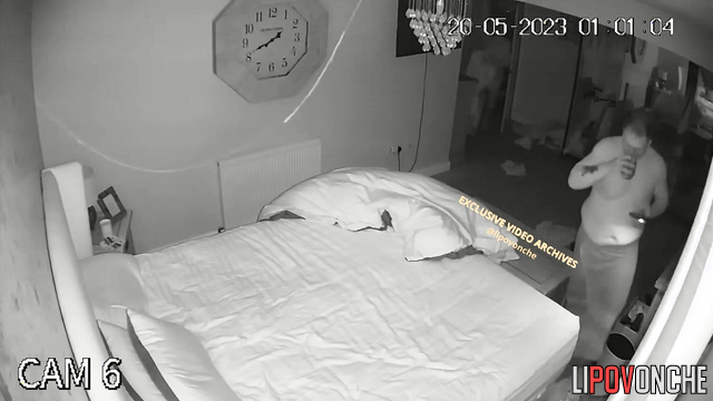 Sex always helps this chubby couple fall asleep, spy cam