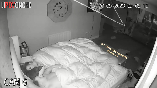 Sex always helps this chubby couple fall asleep, spy cam
