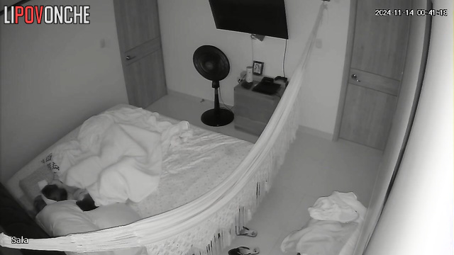 During sleep he touches her amazing body (video from bedroom)