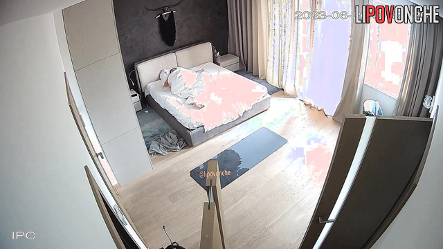 Young brunette is sleeping and shows her nice booty right at the camera