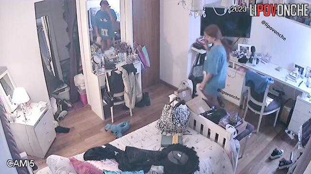 You are invited to the room of young girl who shows nice naked body