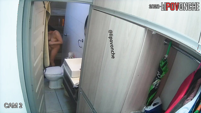 Her little friend installed a camera in the bathroom