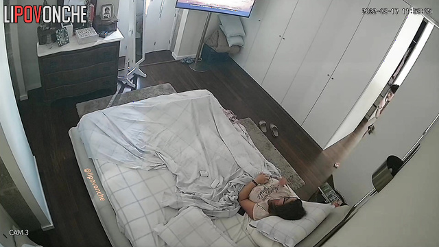 Her masturbation was interrupted by a close relative